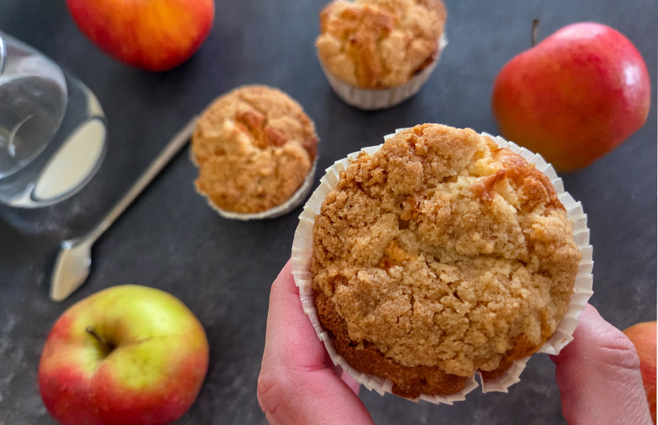 You are currently viewing Recette de muffin aux pommes streusel